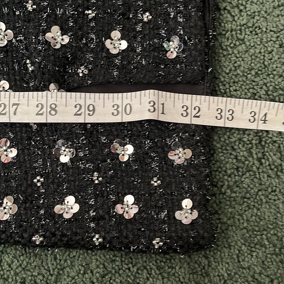 Storia Sequin Tweed Clovers Flowers Side Slit Mini Party Dress Size Large - Picture 15 of 16